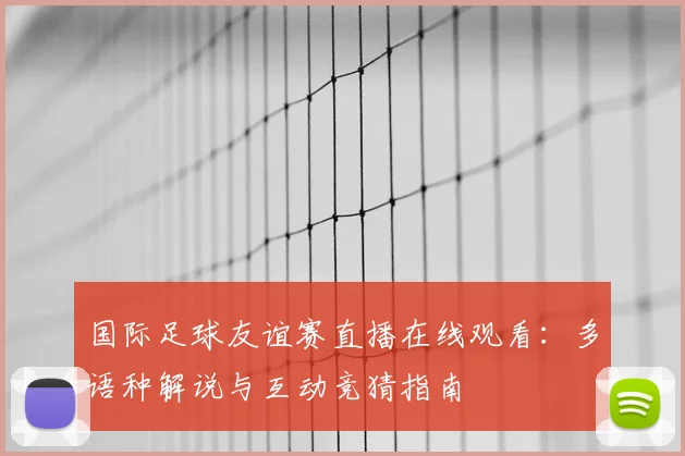 国际足球友谊赛直播在线观看：多语种解说与互动竞猜指南
